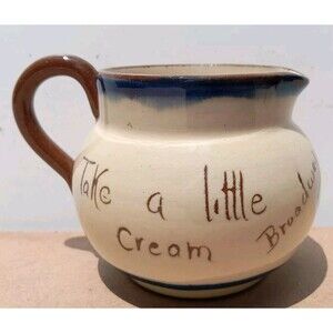 Vintage Torquay Pottery "Take A Little Cream" Creamer Server